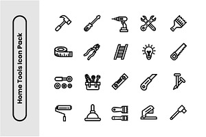 Home Tools Thick Line Icon Set, an Icon by Decta Store