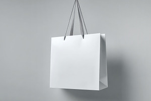 Simple white shopping bag hanging, a Photo by Beautiful things