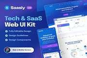 Saasly Tech SaaS Website and Mobile, an UI Kit Template by Creative Perspective (Thumbnail 1 of 8)