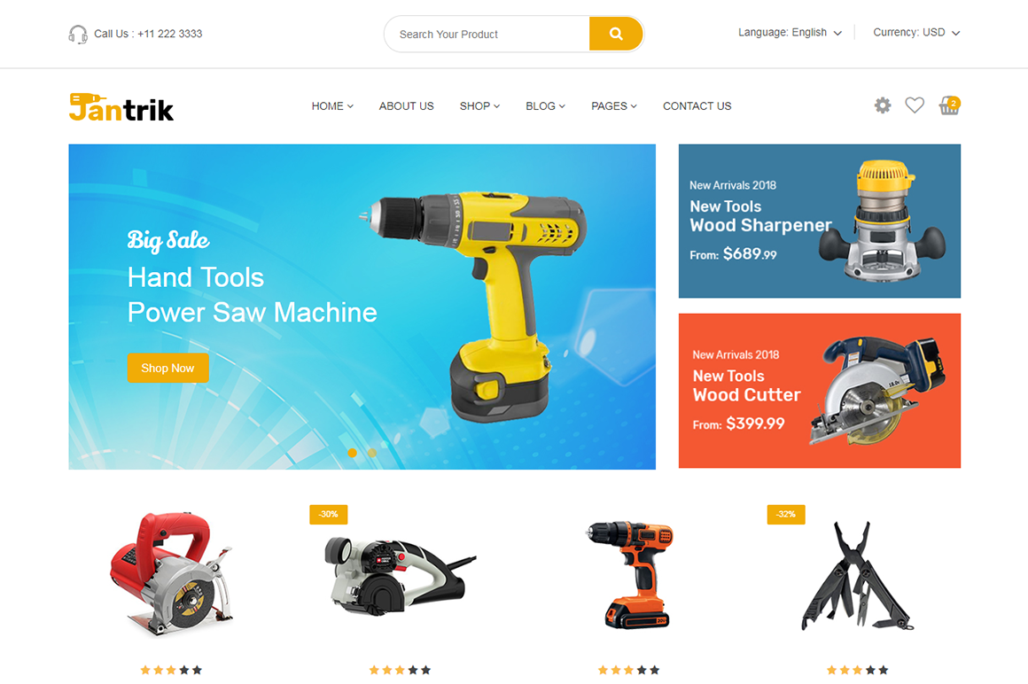 Tools Equipment Store Html Template by Hasthemes  Creative Market