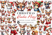 Reindeer Merry Christmas Clipart PNG, an Illustration by SinaCreation (Thumbnail 1 of 7)
