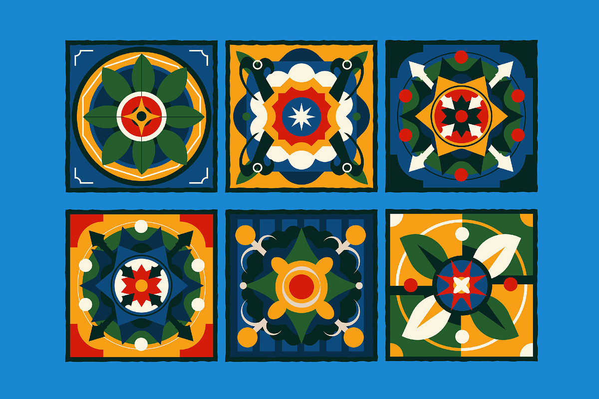 Ornamental Tile Pattern Illustration, a Decorative Illustration by graphicook