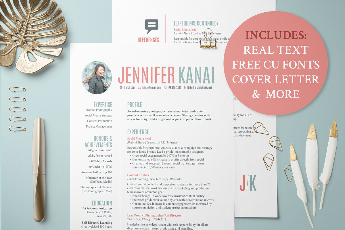 Resume & Cover Letter Templates, a Resume Template by Khara Plicanic (Photo 1 of 6)