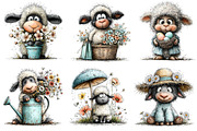 Whimsical Spring Sheep Clipart, an Illustration by Dream Creation (Thumbnail 2 of 7)