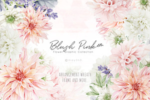 BlushPink Watercolor Floral Clipart