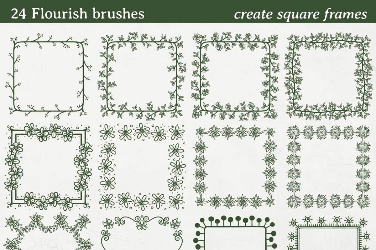 24 flourish brushes preview 4