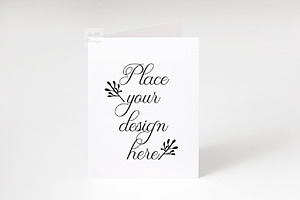 A2 Greeting Card mockup invitation, a Print Template by Leo Flo Mockups