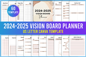 2024-2025 Vision Board Planner Canva