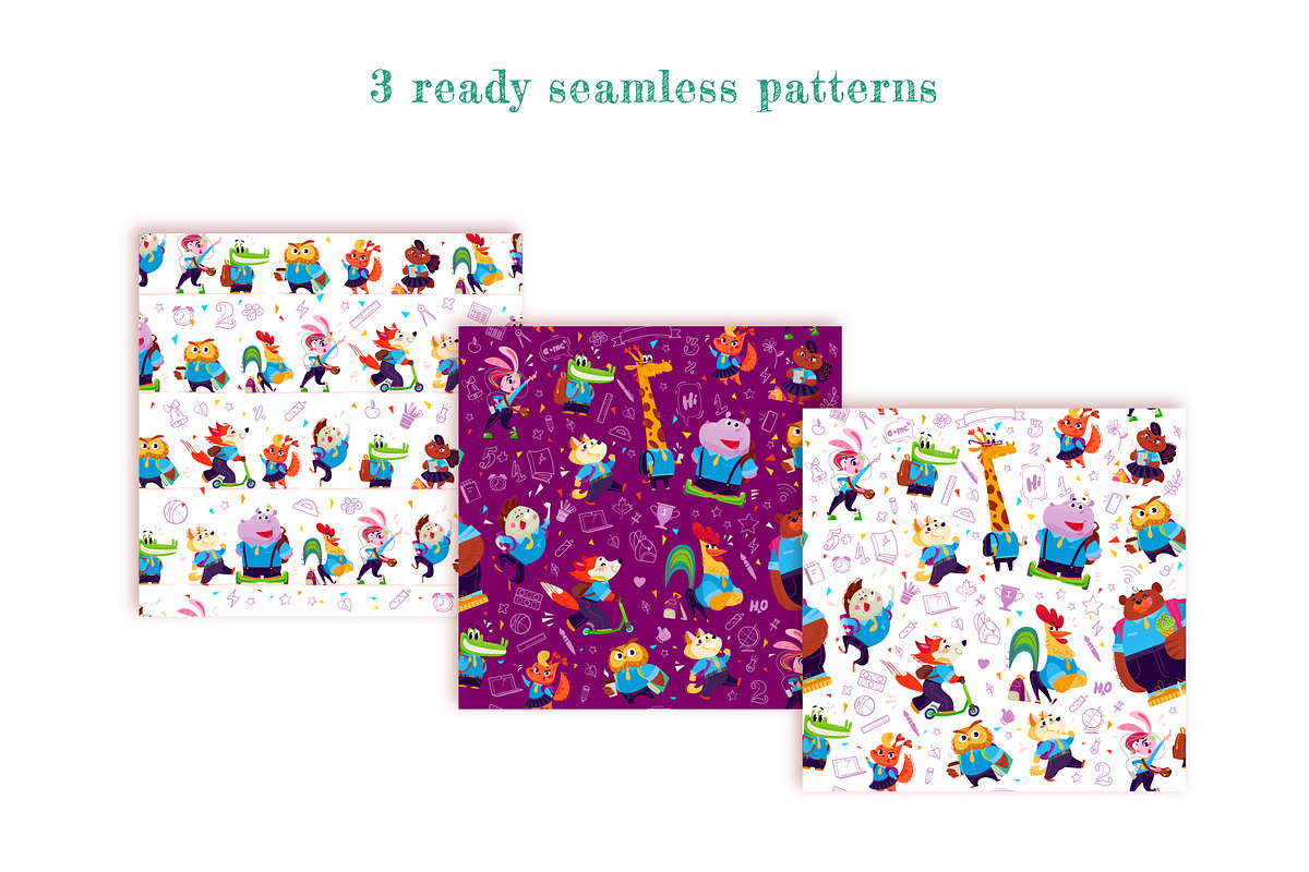 school animals kit, an Animal Illustration by Funnystore (Photo 8 of 12)