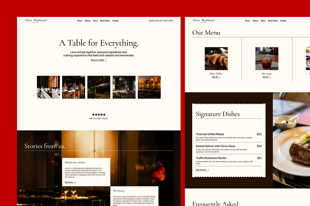Restaurant Website Figma Template, an UI Kit Template by Rozepaars Design (Photo 2 of 4)