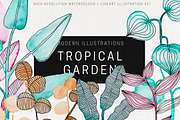 Tropical Garden Modern Illustrations, an Object Graphic by Lum3n (Thumbnail 1 of 7)