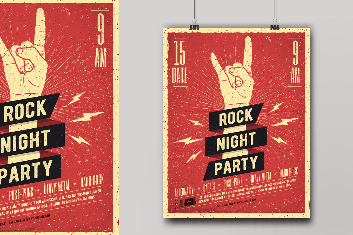 Rock Night Party Poster., an Illustration by Crafter