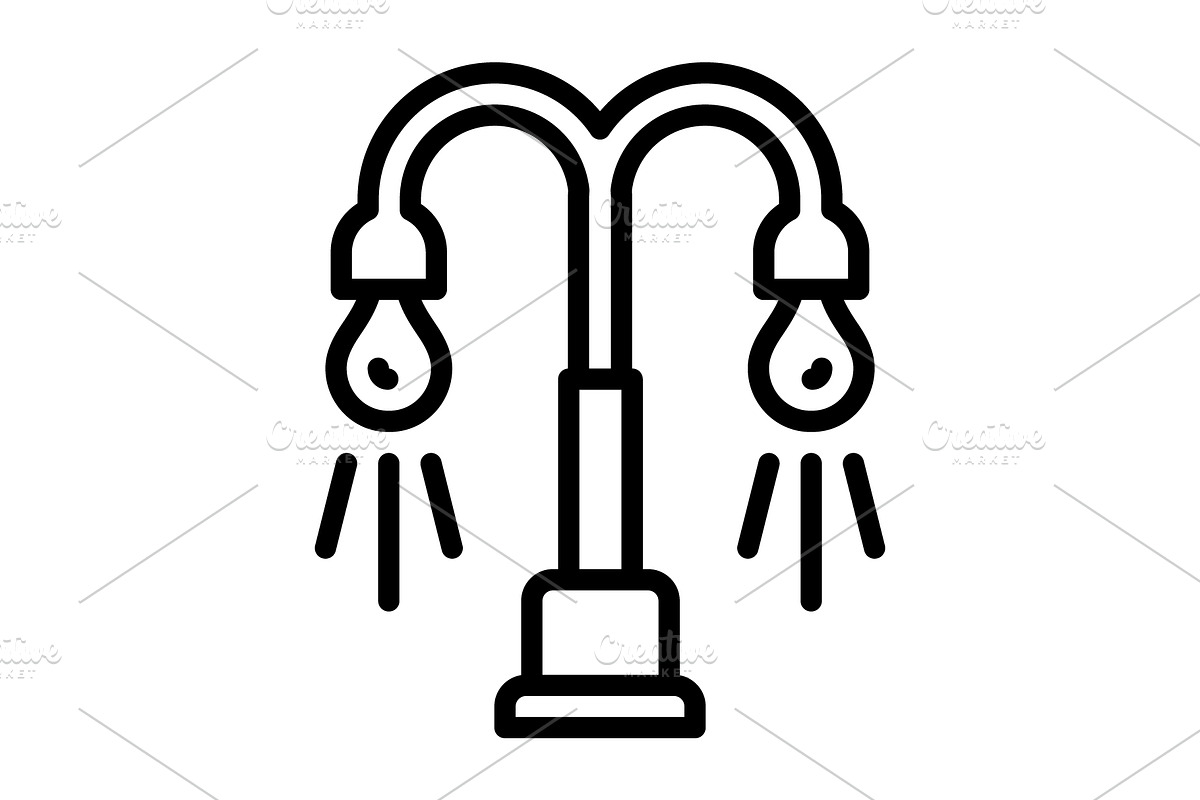 Lighting streetlight black icon, an Outline Icon by Creative priyanka