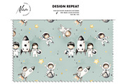 Little astronauts seamless pattern, a Pattern Graphic by Milatoo (Thumbnail 6 of 7)
