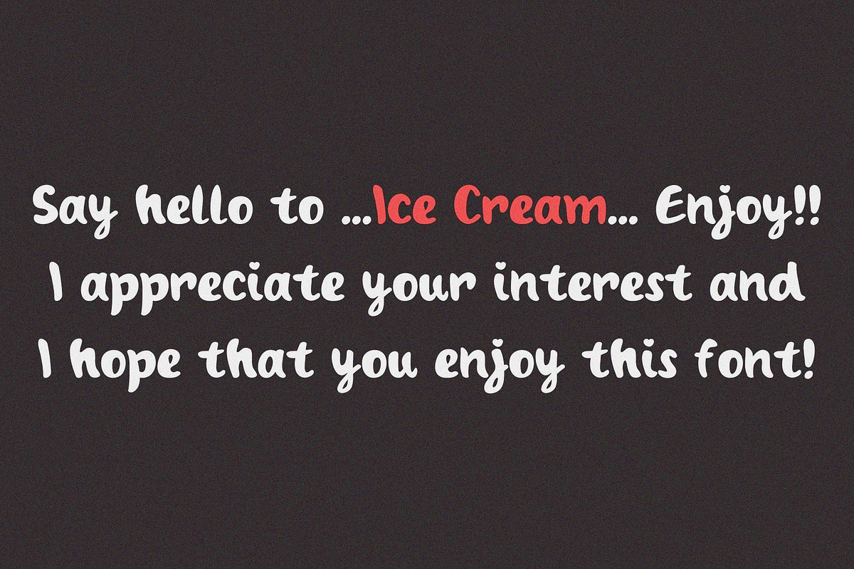 Ice Cream Handwritten Font, a Handwritten Font by Ruddean2109 (Photo 9 of 10)
