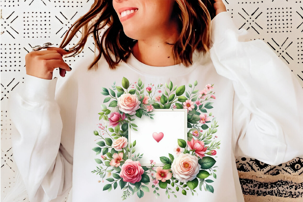 Valentines Watercolor Heart Border, an Illustration by SinaCreation (Photo 5 of 11)