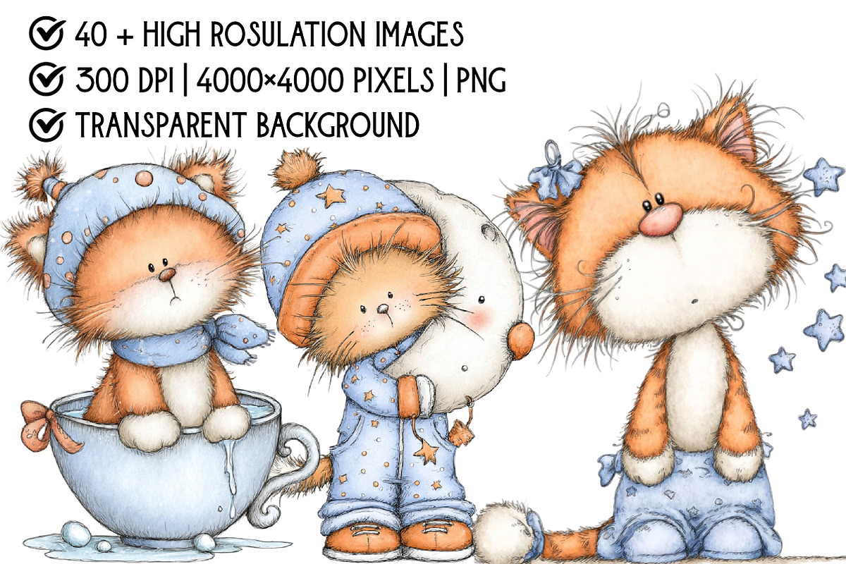 Whimsical Cute Cat Sublimation, an Illustration by Pixels.Craft (Photo 4 of 6)