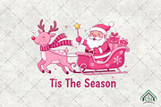 Tis the Season,Santa Reindeer Sleigh, an Illustration by Craft Nest (Thumbnail 1 of 6)
