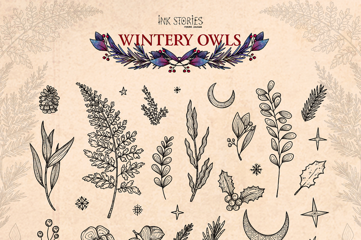 Wintery Owls, an Animal Illustration by Ink Stories (Photo 8 of 26)
