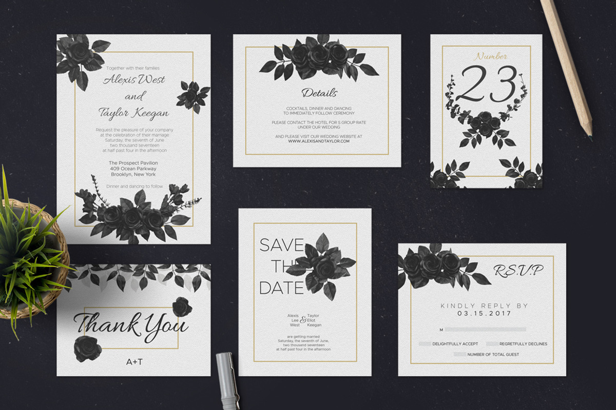 Noirose Wedding Design Set, an Object Graphic by lups design (Photo 9 of 11)