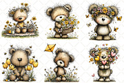 Whimsical Spring Bear Clipart, an Animal Illustration by Black Bird Studio (Thumbnail 4 of 6)