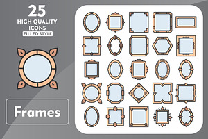 25 Frames Line Filled Icons, an Icon by Pexelpy