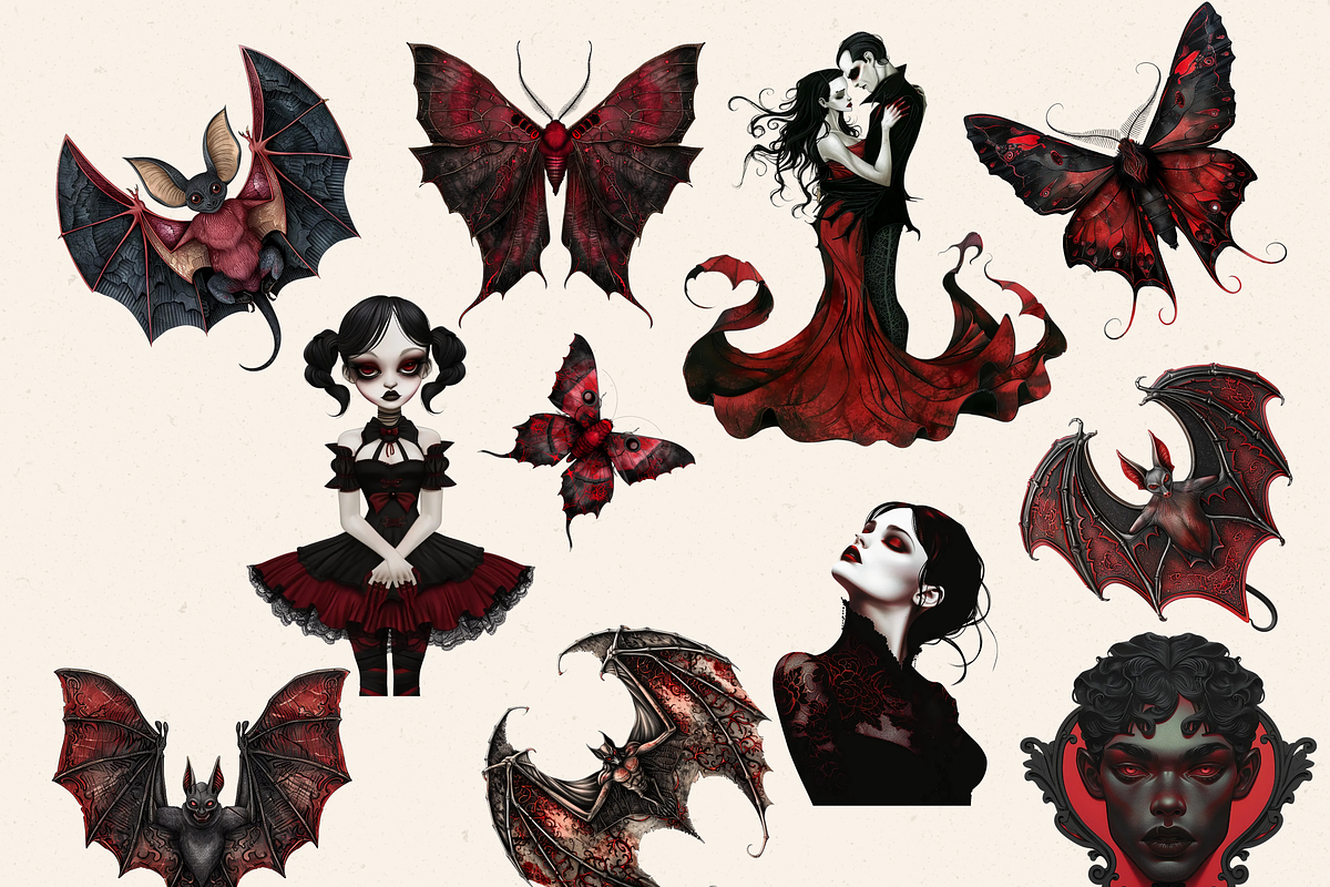 SCARY GOTHIC FANTASIES CLIPART PACK, a Person Illustration by Daring Digies (Photo 7 of 10)