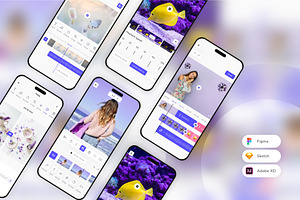 Video Editor & Render App UI Kit, an UI Kit Template by uicube