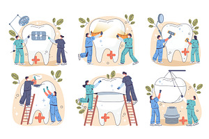 Oral care and dentistry vector icons, a Healthcare Illustration by Elegant Solution