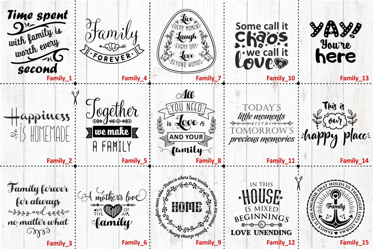 Love Family Quotes. SVG bundle, an Illustration by Zoya Miller (Photo 2 of 14)