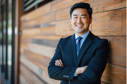 Middle aged Asian in suit realtor, a Person Photo by Lermont51