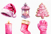 Chic Neon Pink Christmas Clipart, an Illustration by Craft Nest (Thumbnail 3 of 6)
