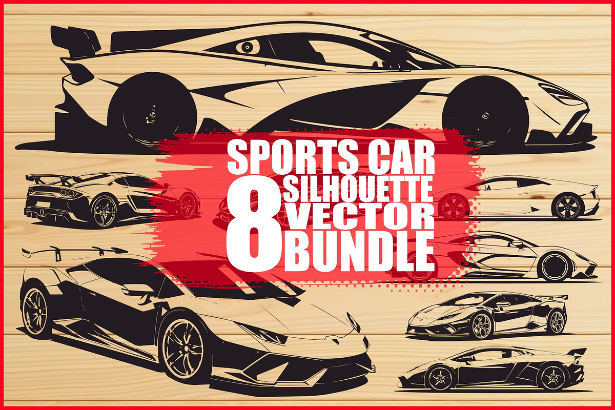 Racing Car Silhouette Set, an Illustration by BIPLOB EXPERT (Photo 1 of 9)