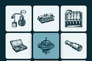Vintage Scientific Equipment Art Set, an Education Illustration by Prosymbols (Thumbnail 10 of 10)