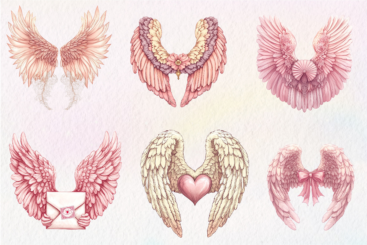 Coquette Angel Wings Sublimation, an Illustration by CreationArt (Photo 5 of 5)