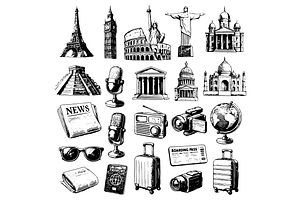 World Travel Icon Set, an Object Graphic by nikagraphic