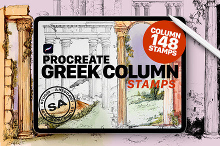 Procreate Stamp Greek Column