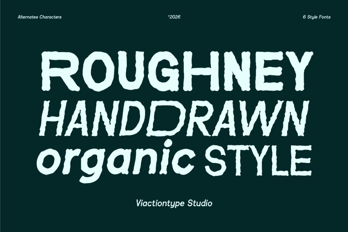 VT Roughney - Handdrawn Font, a Sans Serif Font by ViactionType (Photo 1 of 14)