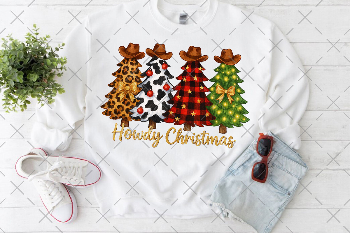 Howdy Cowgirl Christmas Tree PNG, an Illustration by Craft Nest (Photo 5 of 6)