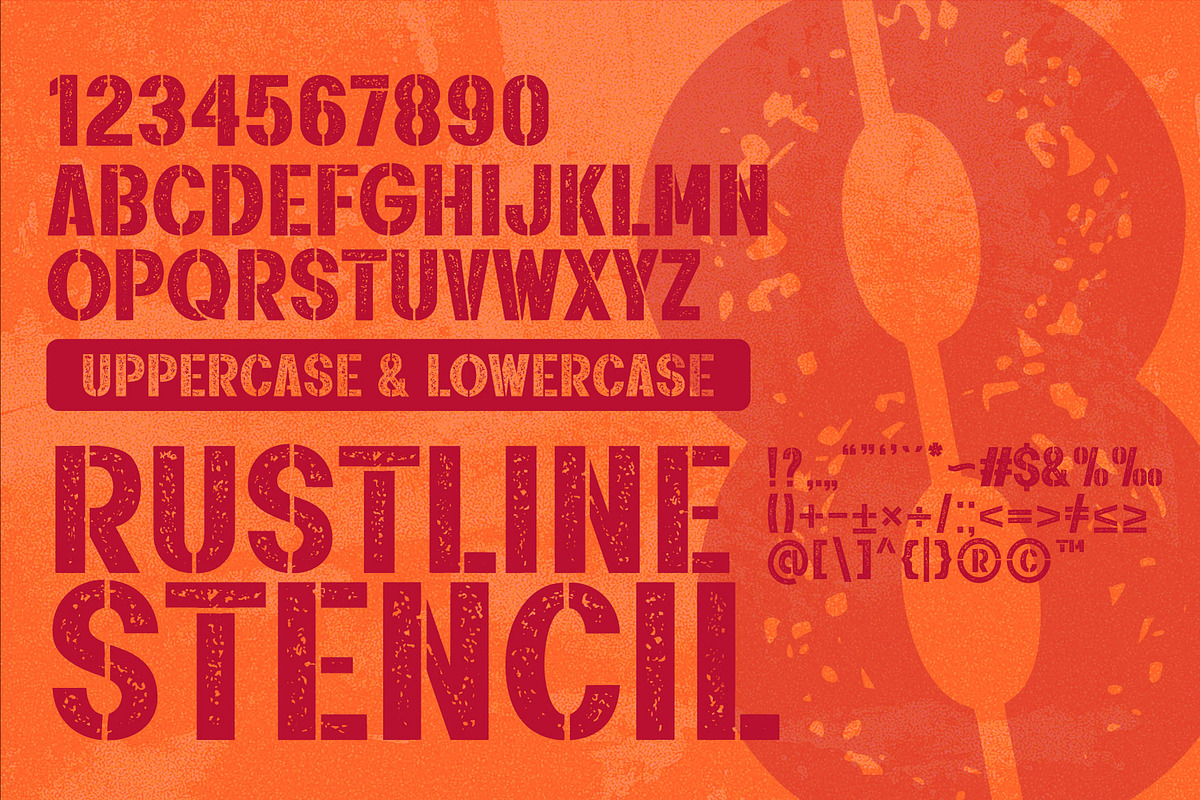 Rustline a Distressed Font, a Sans Serif Font by Rasiorise Studio (Photo 4 of 12)