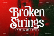 Broken Strings Retro Serif Font, a Serif Font by Heinzel Std (Thumbnail 1 of 15)