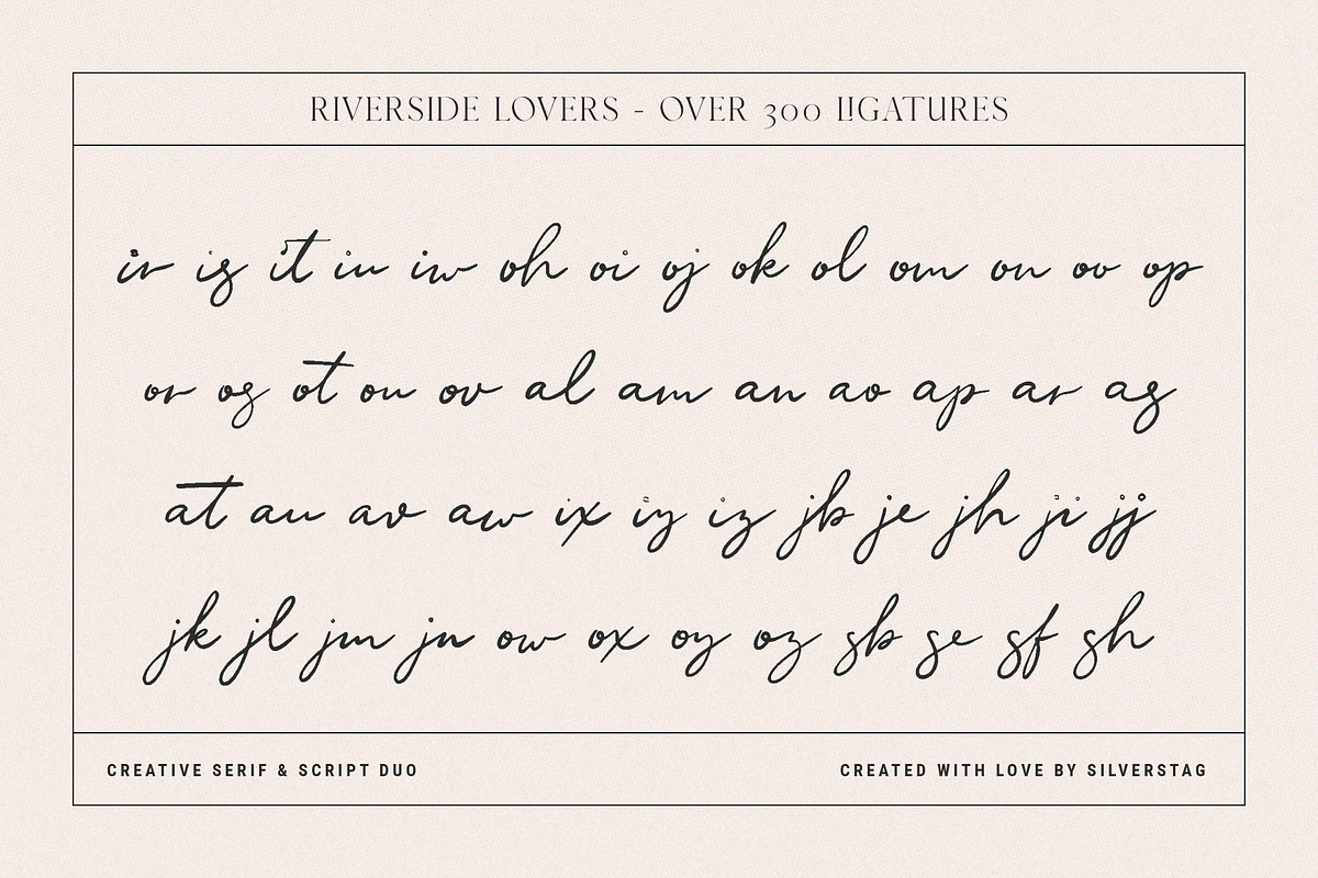 Riverside Lovers - Elegant Font Duo, a Serif Font by SilverStag Type Foundry (Photo 18 of 20)