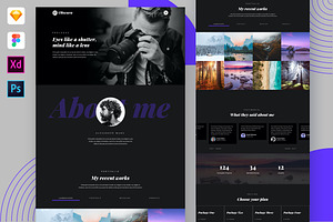 Photography Portfolio Web Template, a Landing Page Template by Kreativ Space