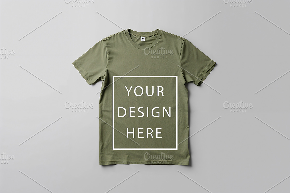 T-Shirt Mockup - Olive Edition, a Shirt Mockup by ForhadGFX (Photo 7 of 12)
