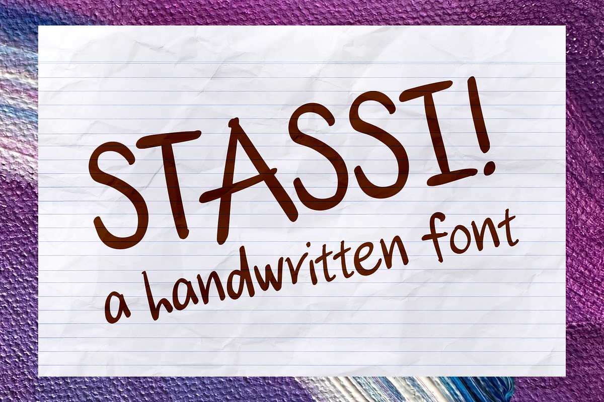 Stassi - A Handwritten Font, a Handwritten Font by Shelbeemili (Photo 1 of 4)