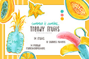 TROPICAL FRUITS Watercolor Set, an Illustration by Cat In Colour (Thumbnail 1 of 7)