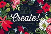 Flowers + Alphabet, a Decorative Illustration by YuliaBiser (Thumbnail 1 of 9)