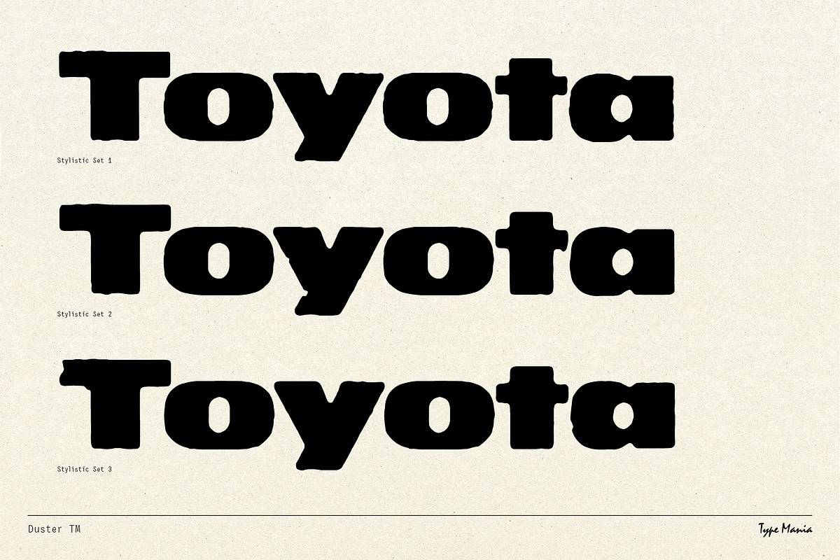 Duster TM – Heavy Distressed Type, a Sans Serif Font by Type Mania (Photo 5 of 13)