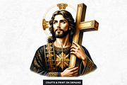 Black and Gold Jesus Christ clipart, a Person Illustration by ThatsDesignArt (Thumbnail 7 of 10)