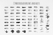 72 Watercolor vector brushes for AI, a Brush Add-On by Kapitosh (Thumbnail 3 of 6)
